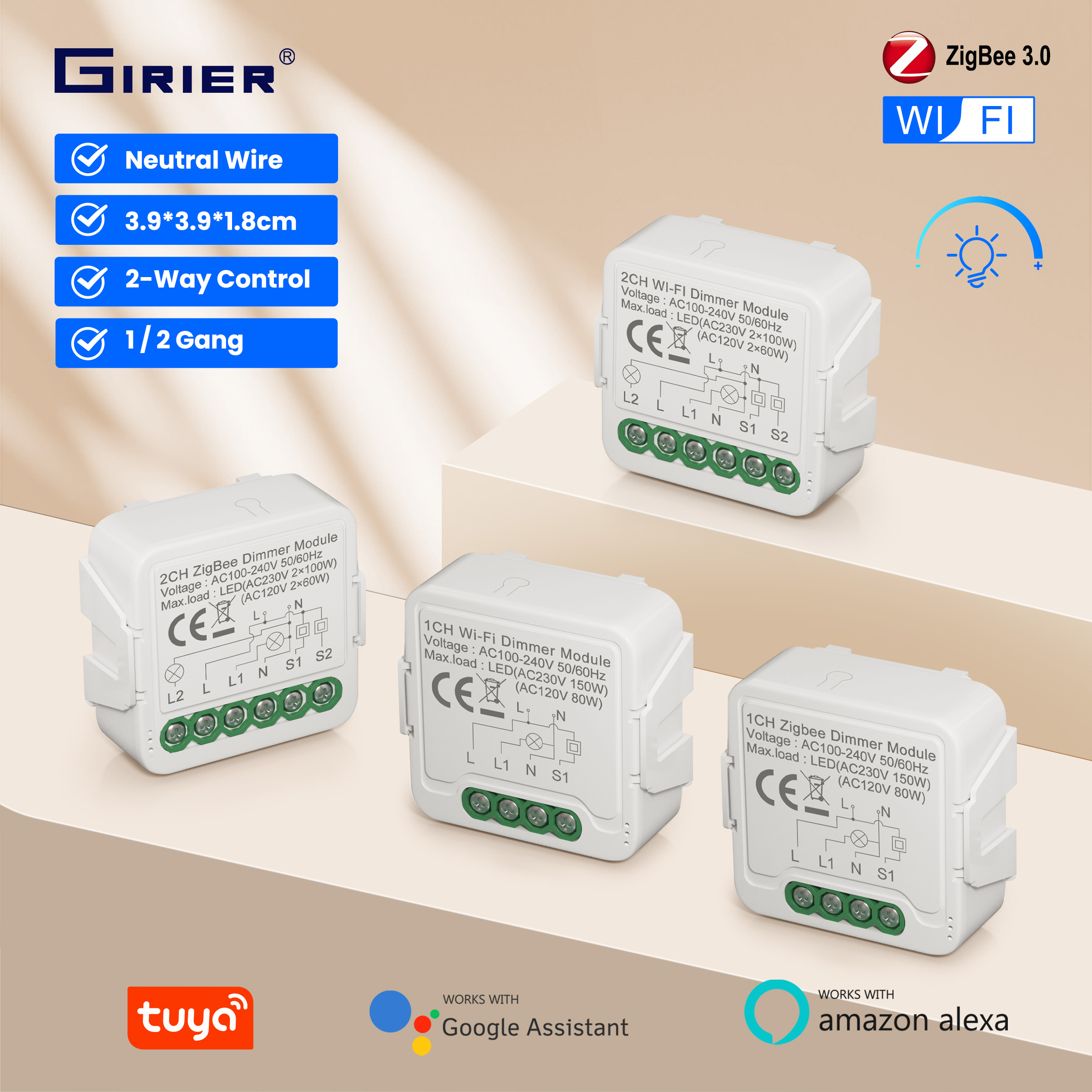 Tuya Smart Switch - GIRIER Tuya Smart WiFi ZigBee 3.0