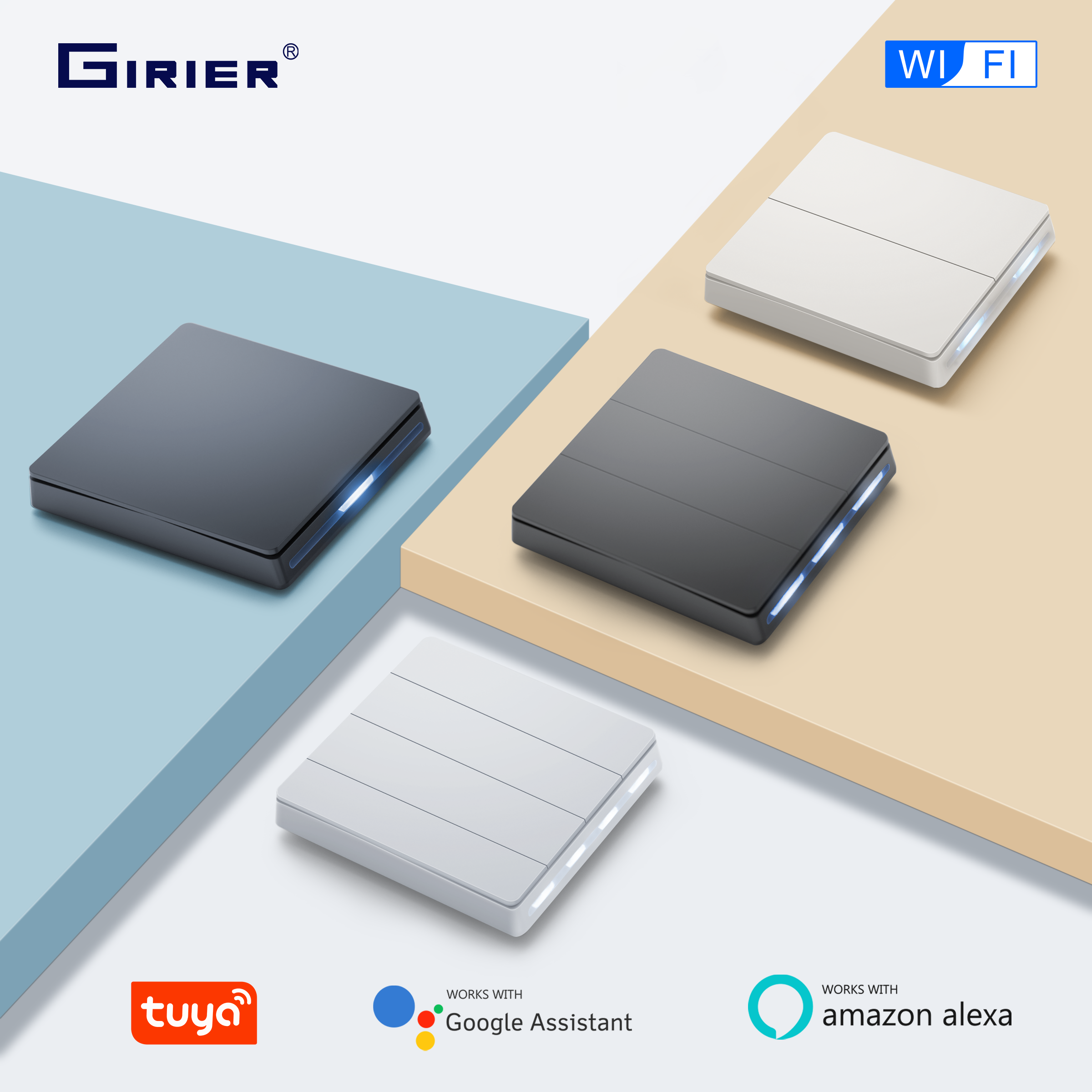 Smart Home Button - GIRIER Smart Light Switch WiFi Push