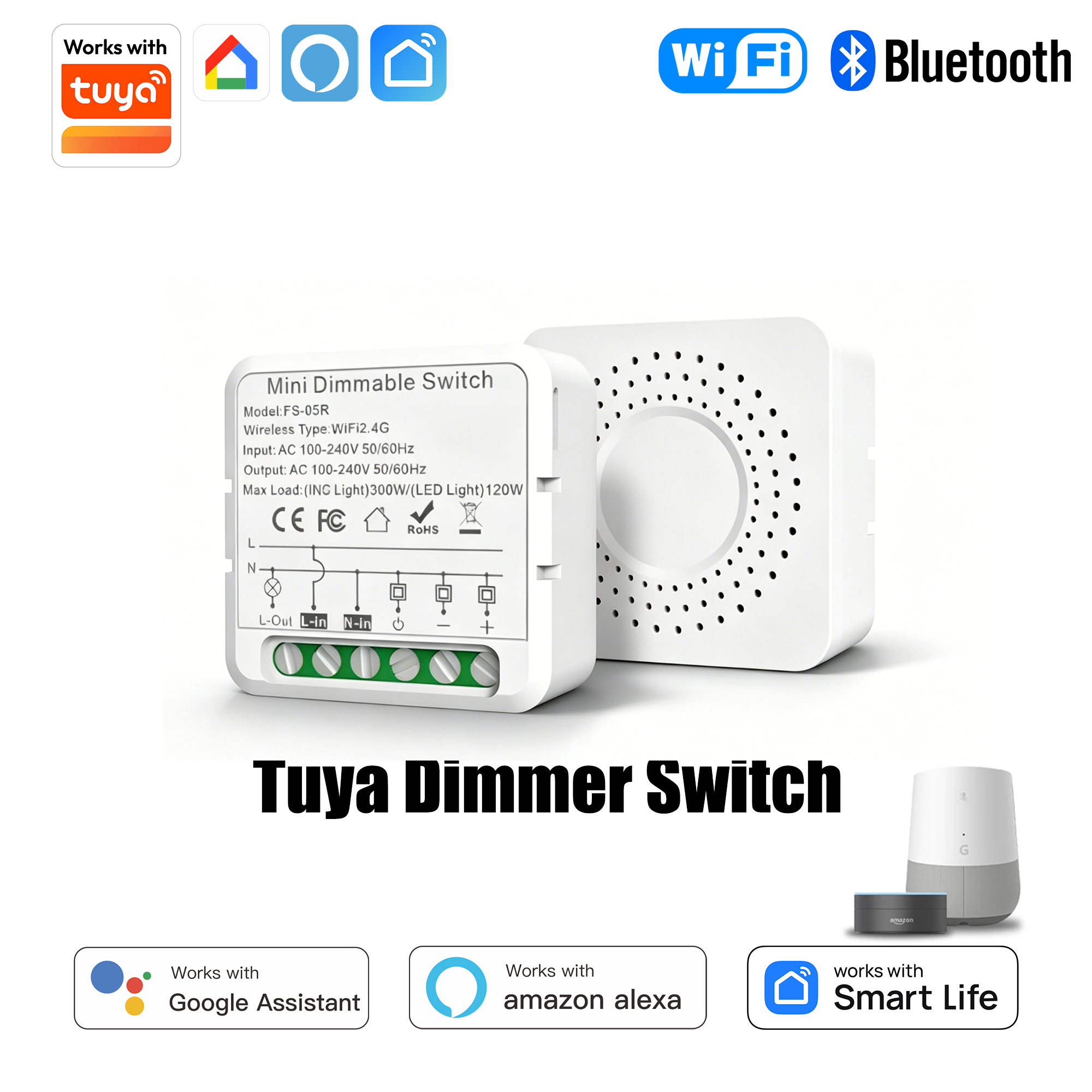 Tuya Smart Switch - Tuya WiFi Hidden Dimmer Switch In-wall