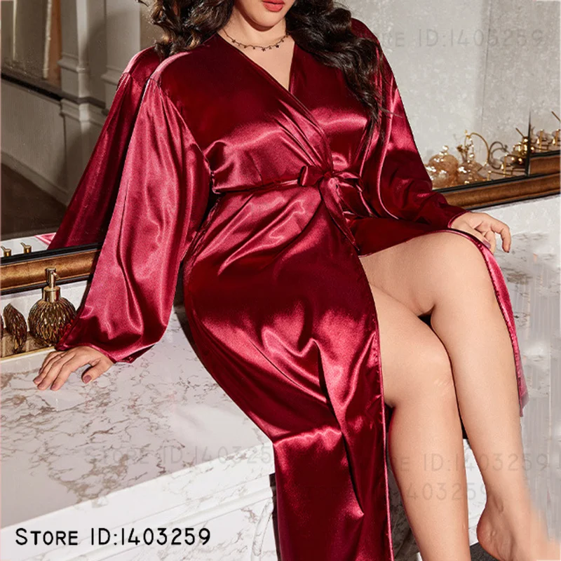 New Plus Size 5XL Satin Long R - Smart Home Plus 리뷰 및 가격