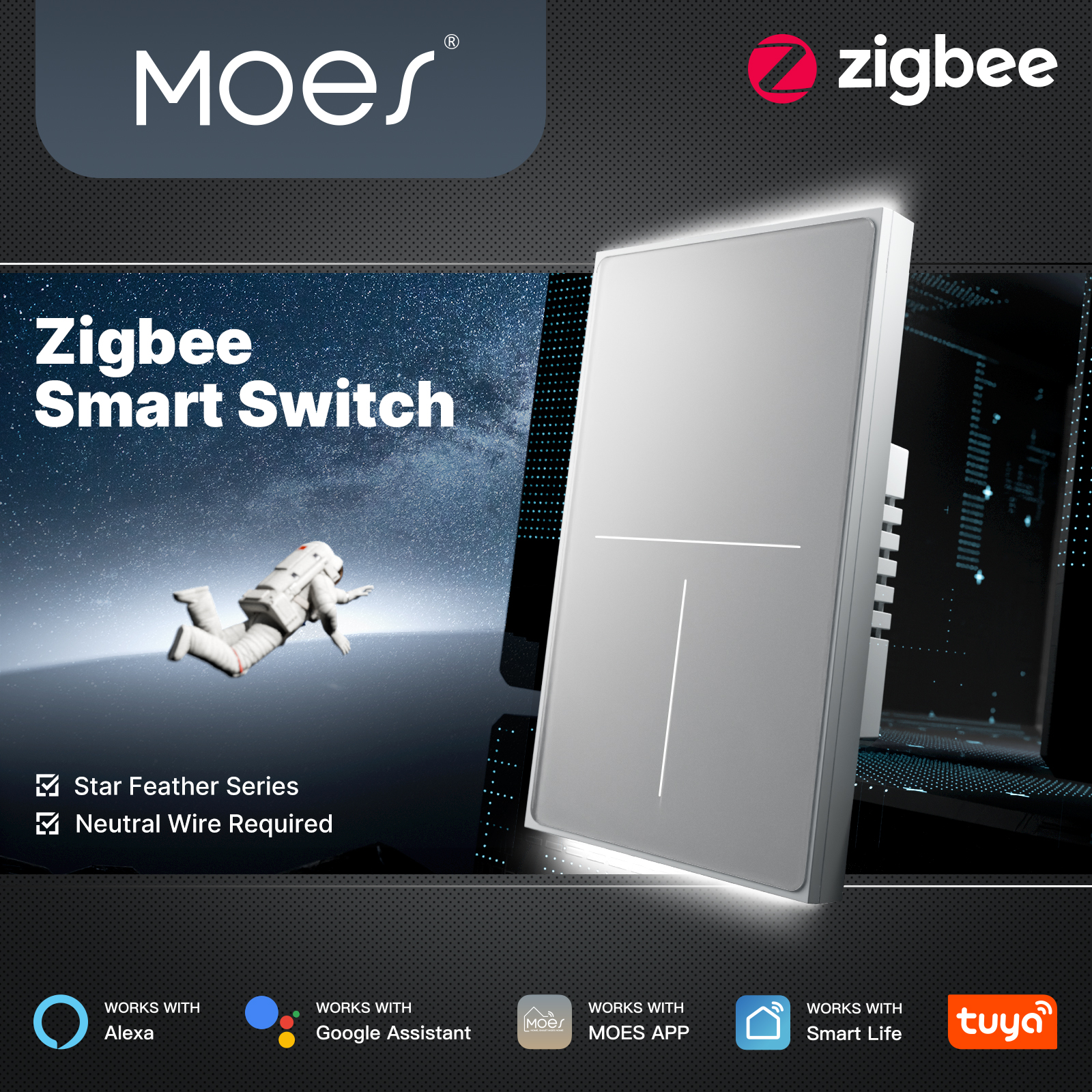 MOES Tuya ZigBee Star Feather  - Smart Home Button 리뷰 및 가격
