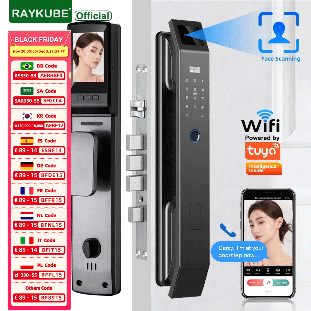 RAYKUBE DF14 Tuya WiFi 3D Face - Video Doorbell 리뷰 및 가격