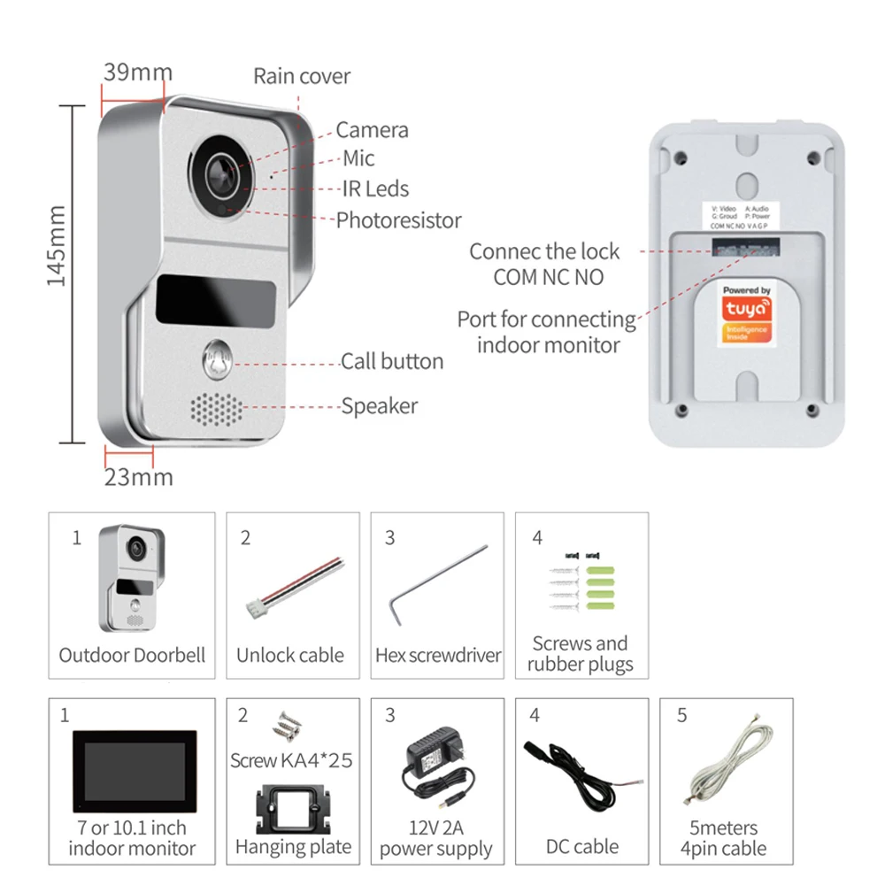 Door Intercom Doorbell, 10.1 I - Video Doorbell 리뷰 및 가격
