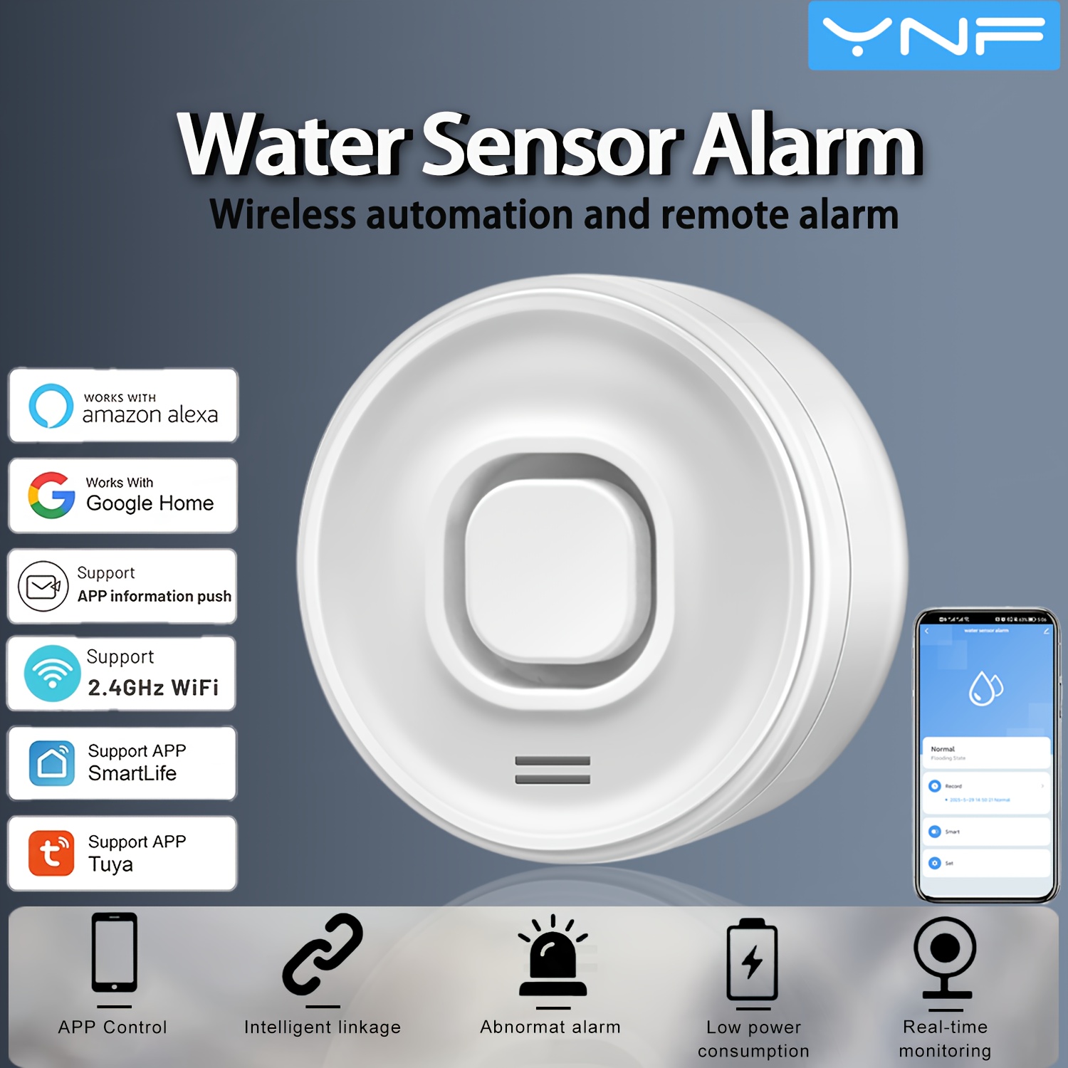YNF Smart WiFi Water Leak Dete - Smart Home Ynf 리뷰 및 가격