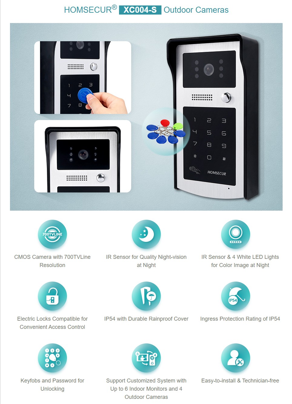 HOMSECUR XC004-S Outdoor Camer - Video Doorbell 리뷰 및 가격